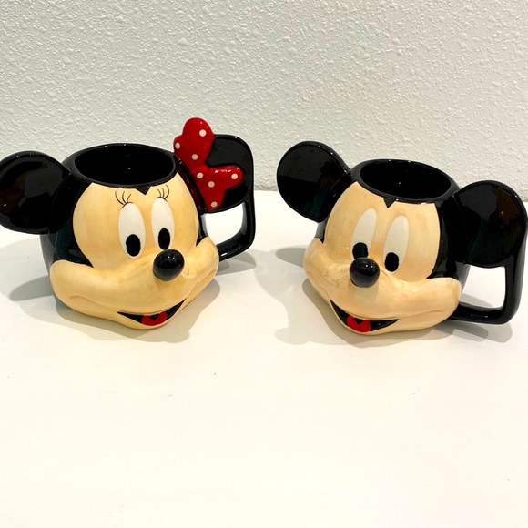 Disney Other - Mickey & Minnie Mouse Disney Head Mugs (2)